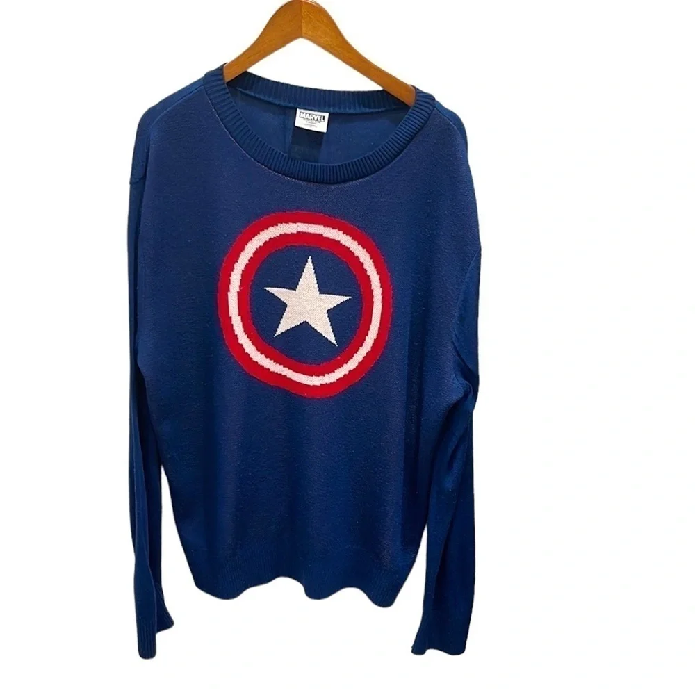 MARVEL Captain Marvel Acrylic Crew Neck Men’s Sweater SZ XL